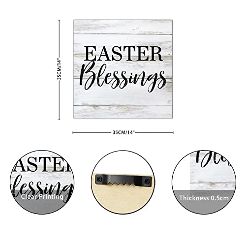 Plaque murale rustique en bois Easter Blessings décoration de Pâques de 35cm - 3