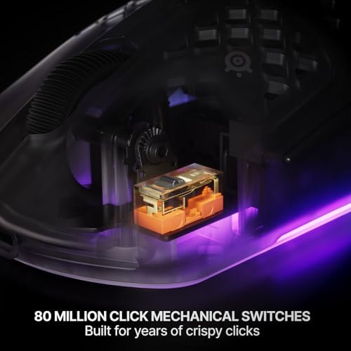 Image of SteelSeries Aerox 3 Wireless Gen 2 - Super-Light 68g Gaming Mouse, 4K Polling, 26K DPI Optical Sensor, 200 Hour Battery, IP54 Water Resistant, 80m Click Durability, RGB, 100% PTFE Feet - Shadow