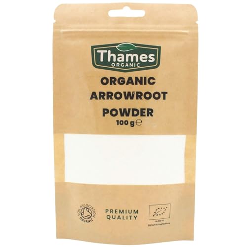 Thames Organic - Organic Arrowroot Powder 100g - Arrowroot Flour, Starch Non-GMO Thickening Agent - No Additives or Preservatives - Vegan, Certified Organic - Perfect for Baking and Cooking - Thames Organic