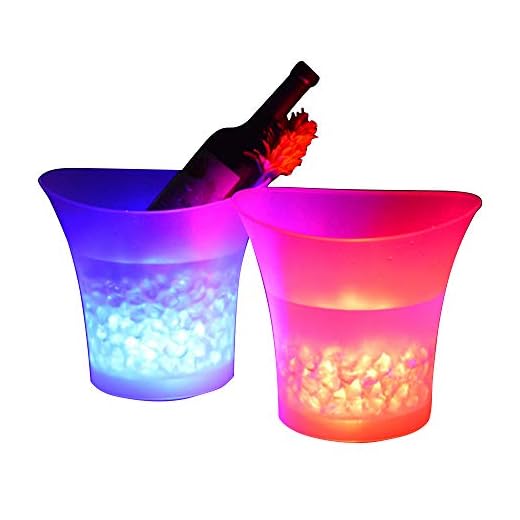 Colorido LED Luz Hielo Cubo de Champán, Vino Enfriador de bebidas cerveza hielo Bar fiesta 5 litros