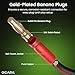 GearIT 14 AWG Speaker Cable Wire with Banana Plugs (2 Pack, 6.6 Feet - 2 Meter) 14Ga Gauge Banana Wire for Bi-Wire Bi-Amp HiFi Surround Sound - 99.9% OFC Copper, Gold Plated Tips - Black, 6 Ft