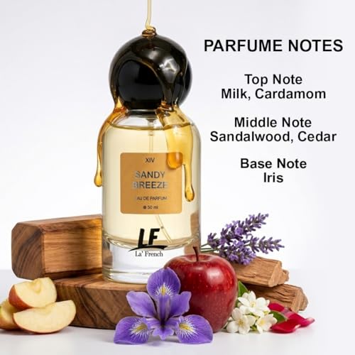 Image of La French Sandy Breeze Unisex Perfume 50ml | Long Lasting Premium Fragrance for Men & Women | Cardamom, Iris & Sandalwood Notes