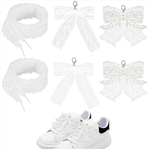 HINGTAI - HINGTAI Lot de 6 breloques de chaussures en dentelle perlée pour baskets, breloques de chaussures,fournitures de décoration pour baskets pour femmes,Shoe Lace Sneakers Accessories - -20%