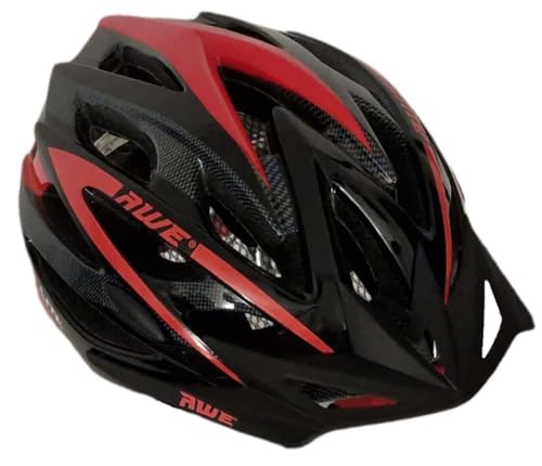 AWE AeroLite Casco bicicletta, 58-61 cm, colore nero/rosso
