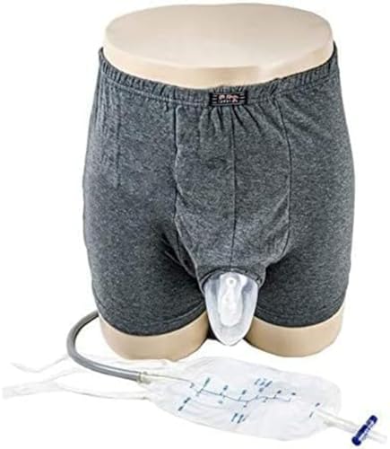 Urinoir masculin, support de pipi d’urinoir, urinoir portable réutilisable pour hommes avec ceinture élastique, sac d'urinoir de collecte avec deux sacs de collecte d'urine de 500 ml,Medium