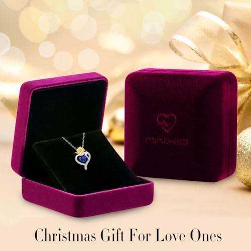 Sunflower-Heart-Birthstone-Necklaces-for-Women-925-Sterling-Silver-Jewelry-Pendant-Heart-Necklace-Birthday-Anniversary-Valentines-Gift-for-Wife-Mom-Girlfriend-Daughter-Lady