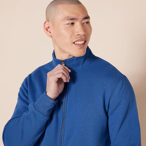 Image of Amazon Essentials Men's Standard Full-Zip Fleece Mock Neck Midweight Sweatshirt with Pockets
