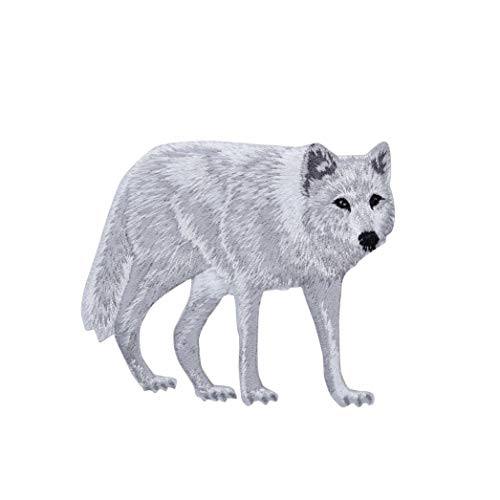 White Wolf, Embroidered, Iron on Patch