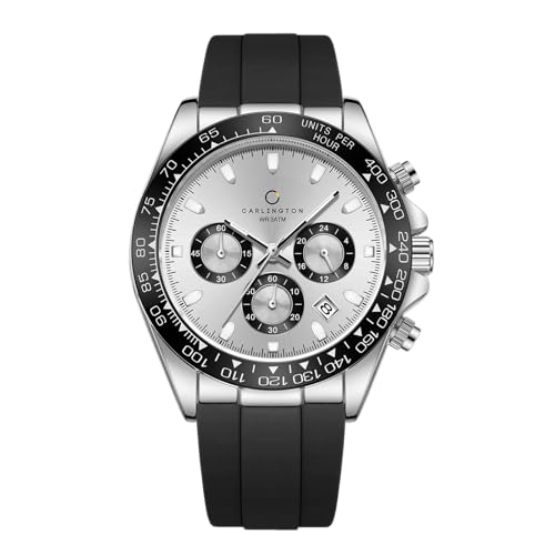 Image of Carlington Nitro Analog Chronograph Men's Polyurethane Strap Wrist Watch | Quartz Movement | Water & Shock Resistant Watch for Men | Casual & Formal Wear - CT 8054