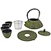 26 oz Japanese Cast Iron Pot Tea Set - Teapot with Infuser and Trivet for Loose Tea Adults, Green