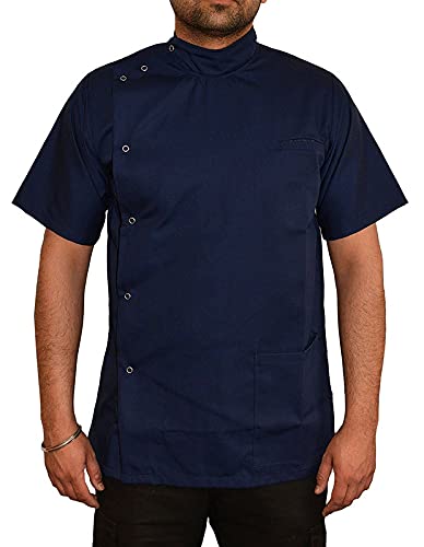BSF Uniforms Mens Navy Blue Polycotton Medium Size Dentist Apron Top Ideal for Doctors, Nurses, Dentists, Receptionists, Hospital Staff Etc (B09DW6QF14) Amazon Price History, Amazon Price Tracker