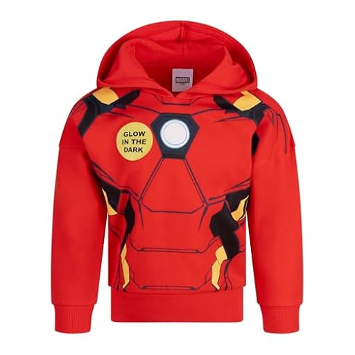 Iron Man Sudadera con Capucha Oficial de Marvel para Niños, 9-10 Años: 140cm, Rojo | Ya disponible en tu tienda friki favorita! En mundofriki.es!