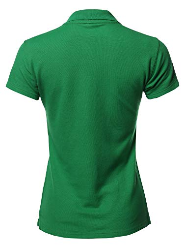 A2Y Women's Basic Casual Essentials 4-Button Junior-Fit PK Cotton Pique Polo Shirt3