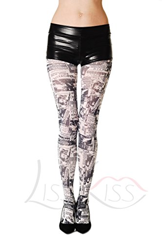 LissKiss New York News - Multicoloured Opaque Printed Designer Pantyhose (Tights)2
