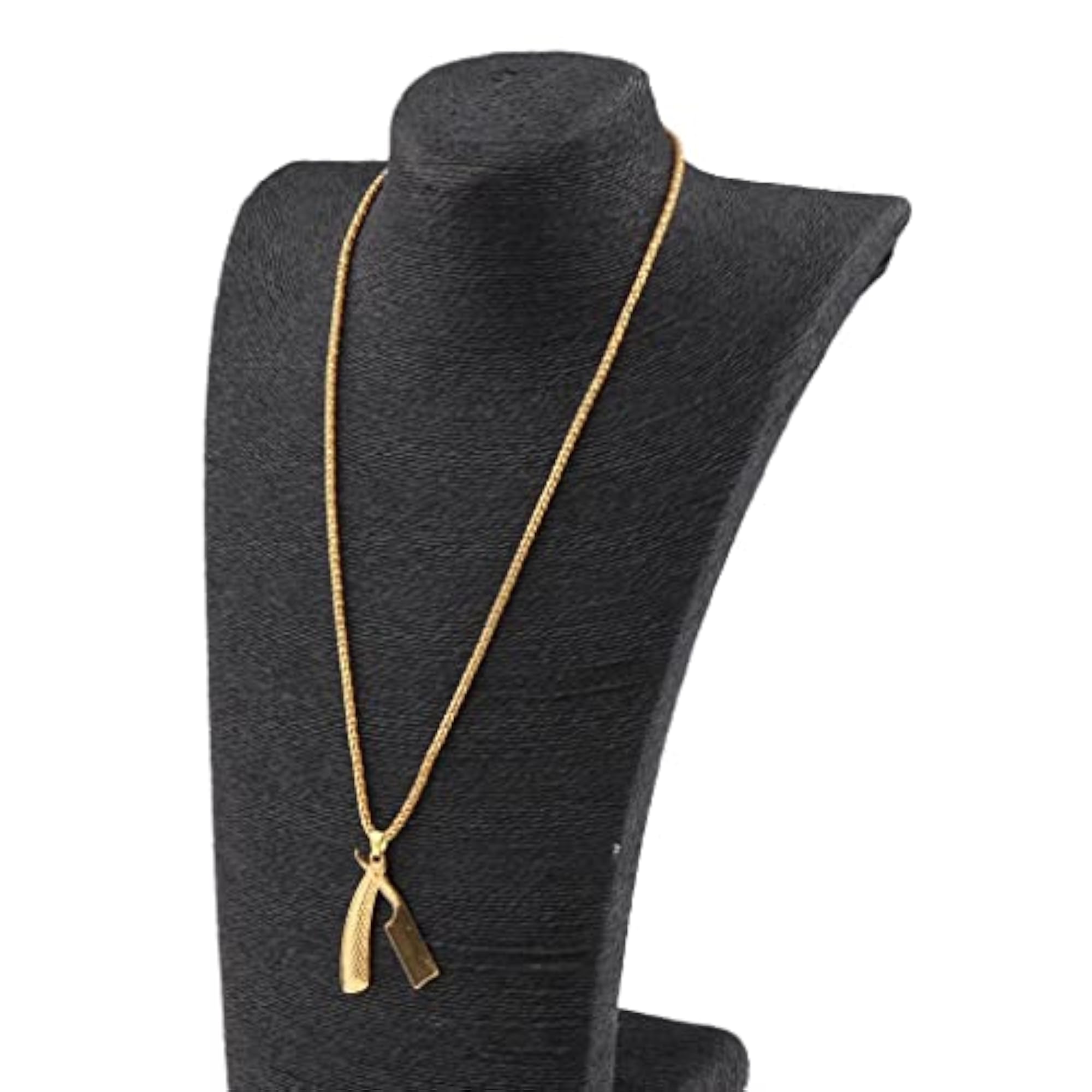Personalized Barber Shaver Pendant Necklace for Men
