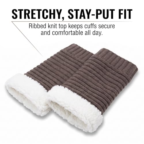 Image of Tipi Toe Women's 3 Pairs Boot Cuffs - Knitted Short Leg Warmers for Boots, Cozy Winter Layering Socks