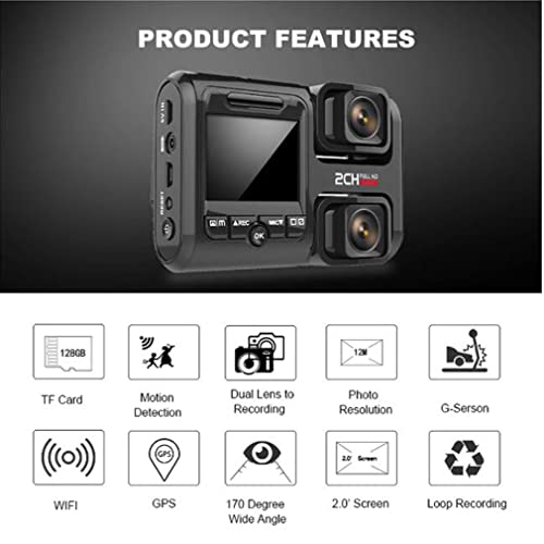 XRC TECH 4K dash cam Dual 1080p+1080p Grande Angular WDR com GPS Tracker WiFi 2160p Câmera Dual imx3