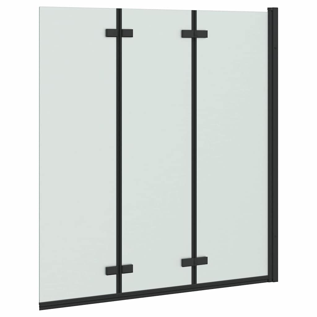 Składana ścianka prysznicowa czarna ze szkła ESG i aluminium, 130 x 138 cm, regulowana szerokość i obrotowa, zajmuje mało miejsca kabina prysznicowa o nowoczesnym wyglądzie i łatwy montaż do