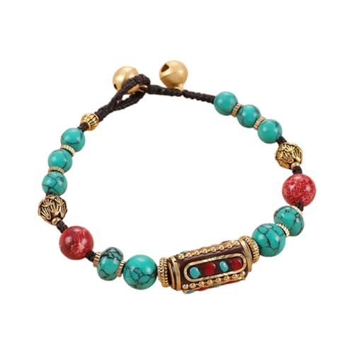 Artisanal Handcrafted Tibetan Nepalese Beaded with Natural Turquoise Stones for Cultural Fashion Expression Cultural Tibetan Nep
