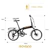 F.lli Schiano Galaxy, Electric Bike for Adults, 20" Folding Bike, 36V 10.4Ah Removable Battery, 250W Motor, 40Nm, Commuter Ebike, Black-Orange #2