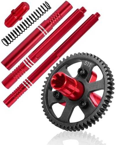 RCHuiWow RC 0.8Mod 57T Gear & Center Driveshaft Upgrades Part for 1/10 Granite Senton Vorteks Big Rock 3S/Kraton Outcast 4S,Metal 57T Slipper Clutch & Center CVD