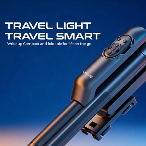 Image of LENYES LPH119 AI Face Tracking Selfie Stick Tripod with Dual Ring Light Port, 360 Rotation, 1.83M Adjustable Stand, Gesture Control & Wireless Remote for iPhone, Android, YouTube, Instagram Vlog