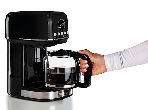 Image of Ariete 1396 Modern Drip Coffee Maker, Drip coffee, Capacity up to 15 cups, Heating base, LCD display, Removable and washable filters (Black)