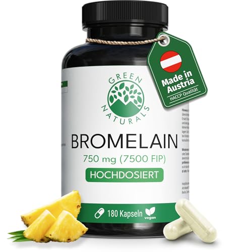 Green Naturals Bromelain Hochdosiert: 750 mg 180 Kapseln