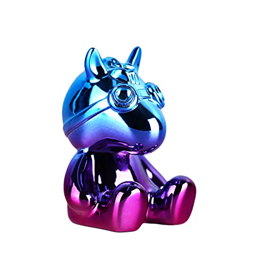 suruim Statues galvanoplastie pour petit animal - Décoration d'intérieur - Style moderne - Doré - Pour salon, chambre à coucher, bureau - Cheval violet et bleu Cover