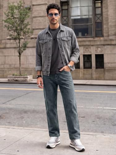 Image of Urbano Fashion Men's Relaxed Fit Washed Denim Jeans Non-Stretchable