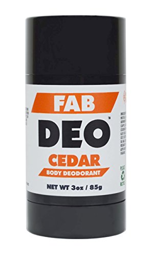 FabDeo CEDAR Natural Deodorant 3 oz - Vegan and Cruelty Free - No Sulfurs or Heavy Metals - America's Favorite