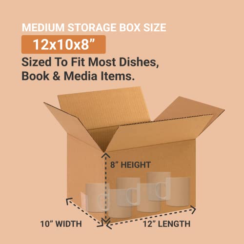 Aviditi Moving Boxes Medium 12"L X 10"W X 8"H, 25-Pack | Corrugated Cardboard Box For Packing, Shipping And Storage 12108 #TOP1