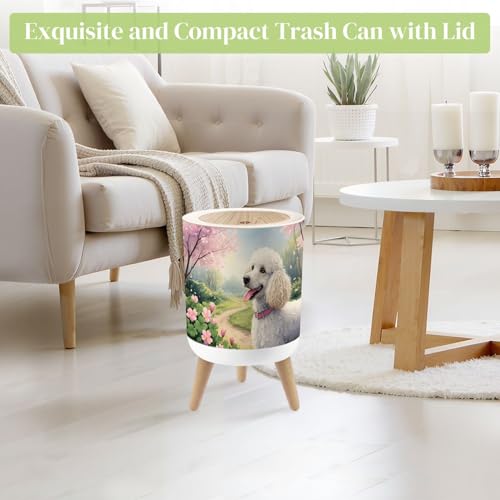 Caneca de basura redonda con tapa y patas 7L miniatura 2