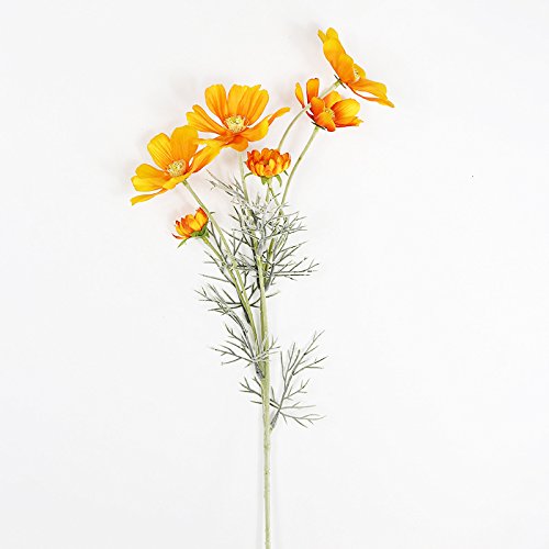 Artfen 6 Pcs Artificial Calliopsis Flowers Fake Silk Flower Table Kitchen Home Garden Party Wedding Decoration Approx 24'' High Warm Autumn Orange No Vase #TOP1