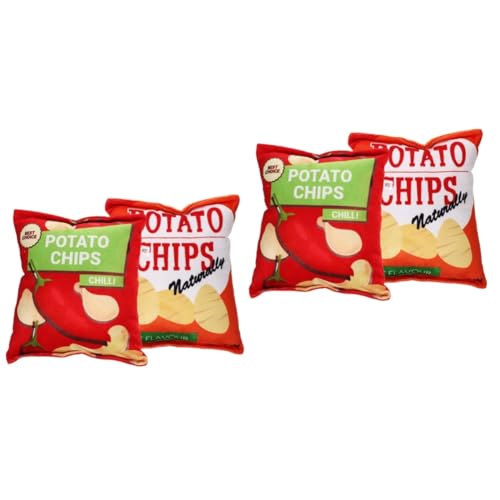 minkissy 4stücke Interaktives Quietschespielzeug Für Hunde Strapazierfähiges Kauspielzeug Im Kartoffelchip-Design Für Und Kleine Hunde Maschinenwaschbar Und Freundlich Für Zähne Und