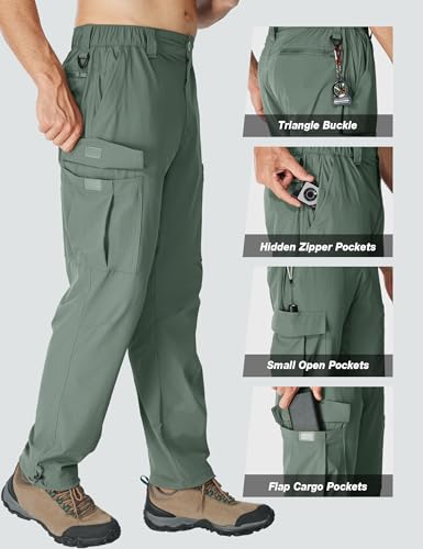 MOURCE Mens Quick Dry Hiking Pants - Lightweight Water Resistant Cargo Pants for Men with 8 Pockets for Outdoor Activities3