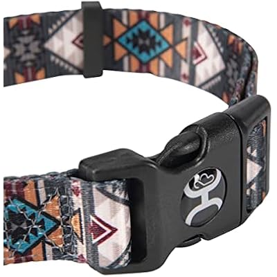 Hooey Nomad Dog Collar, Durable Polyester Webbing Collar with Graphic-Inspired Print, Beluga Monterey, Small