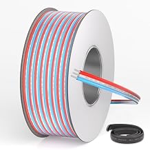 ALITOVE 98.4ft 18 Gauge Wire 3 Pin 3 Conductor Electrical Wire 18 AWG Tinned Copper Wire 18/3 LED Wire Extension Cable for RGB IC WS2812B LED Strip WS2811 Pixel Halloween Christmas Lights DC 5/12/24V