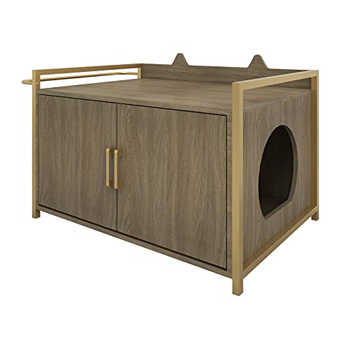 Senich Cat Litter Box Enclosure/Litter Box Furniture/Washroom Bench Cabinet/Decorative Wooden Pet House with Table/Easy…
