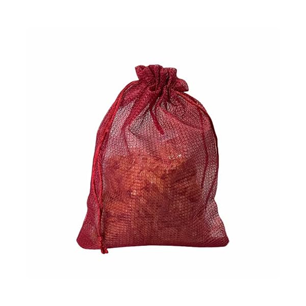 Krisah Fabric Unisex-Adult Self Design Cloth Potli Gift Bags, Pack Of 25 (Maroon) Big Size 23 X 18 Cm - Image 7