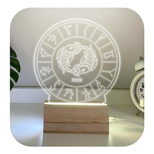 Luminária 3D de Mesa signo de peixes