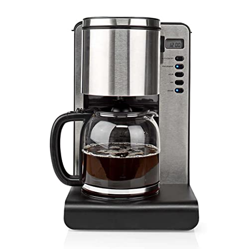 Ex-Pro 1.5L Filter Coffee Machine, 1000W Coffee Maker for up to 12 Cups, with Aroma Setting, Automatic Switch-Off, Anti-Drip, Keep Warm Function and Reusable Nylon Filter