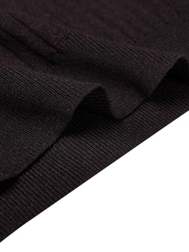 Hardaddy Men's Ribbed Knit Sweater Casual Long Sleeve Polo Sweater Collared V Neck Polo Shirts Solid Pullover Tops Reddish Black L — view 5