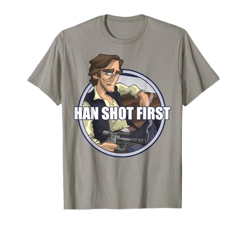 Star Wars Han Solo Shot First Cartoon Graphic T-Shirt T-Shirt