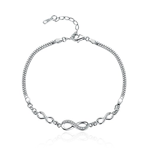 Bracelet infini en argent 925 réglable | Bijou de luxe pour femme