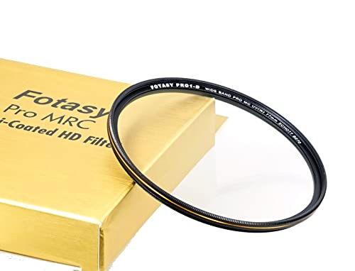 Image of Fotasy 77mm Ultra Slim UV Protection Lens Filter, Nano Coatings MRC Multi Resistant Coating Oil Water Scratch, 18 Layers Multicoated 77 mm UV Filter, German Schott B270 Glass