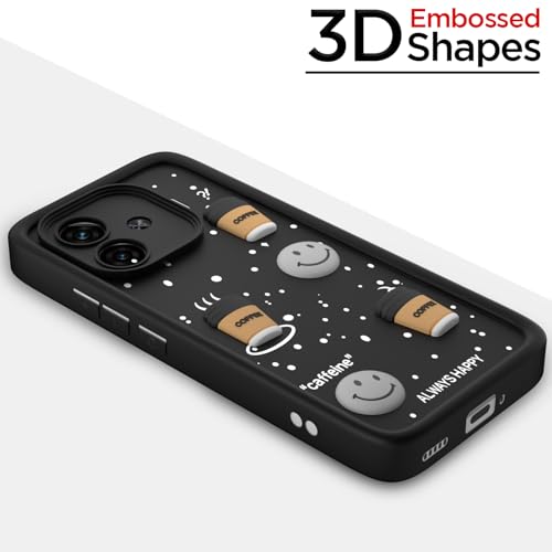 Image of Outlouders Back Cover for iQOO Neo 10R 5G / iQOO Z9 Turbo 5G / Vivo Y200 GT 5G | Cute Fun Cartoon 3D Bear Silicone | Full Body Protection Bumper Case (Black)