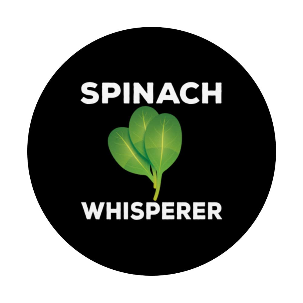 Funny Spinach Whisperer Outfit Garden Plants PopSockets Swappable PopGrip, Black - Image 3