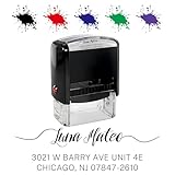 Sellos Personalizados: Personalice el tamaño de su sello de tinta según la longitud del texto deseada. Ofrecemos varios tipos de letra y colores de tinta (negro, rojo, azul, morado, verde). Simplemente ingrese su texto o dirección y obtendrá sus sellos personalizados diseñados para aumentar la productividad en la oficina. Olvídese de escribir repetidamente a mano; con un simple golpe, selle y agilice enormemente el proceso de envío y recepción de correo y la gestión de documentos. Haga que su trabajo sea más profesional y ahorre tiempo
