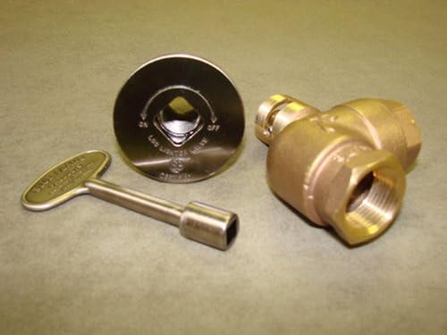 HPC Fire 3/4-Inch Angled Gas Fire Pit Shut Off Valve Kit (MAPW-HC), Pewter Flange and Key